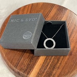 Nic&Syd Swarovski Crystal Circle Pendant Silver Necklace